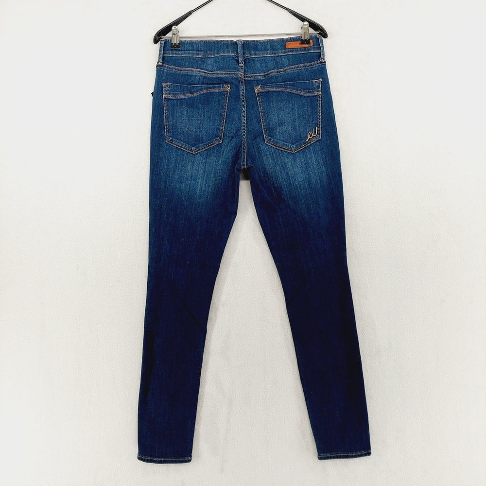 NEW Express Jeans Precision Fit Blue Stretch Denim Mid Rise Skinny Leg P3873 - Picture 4 of 10